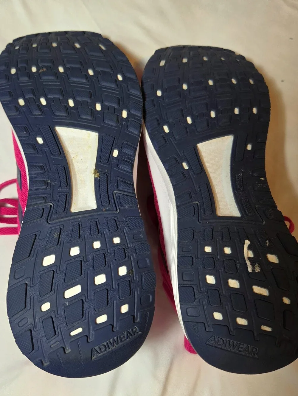 Adidas Women's Hot Pink Athletic Sneakers with Navy Stripes